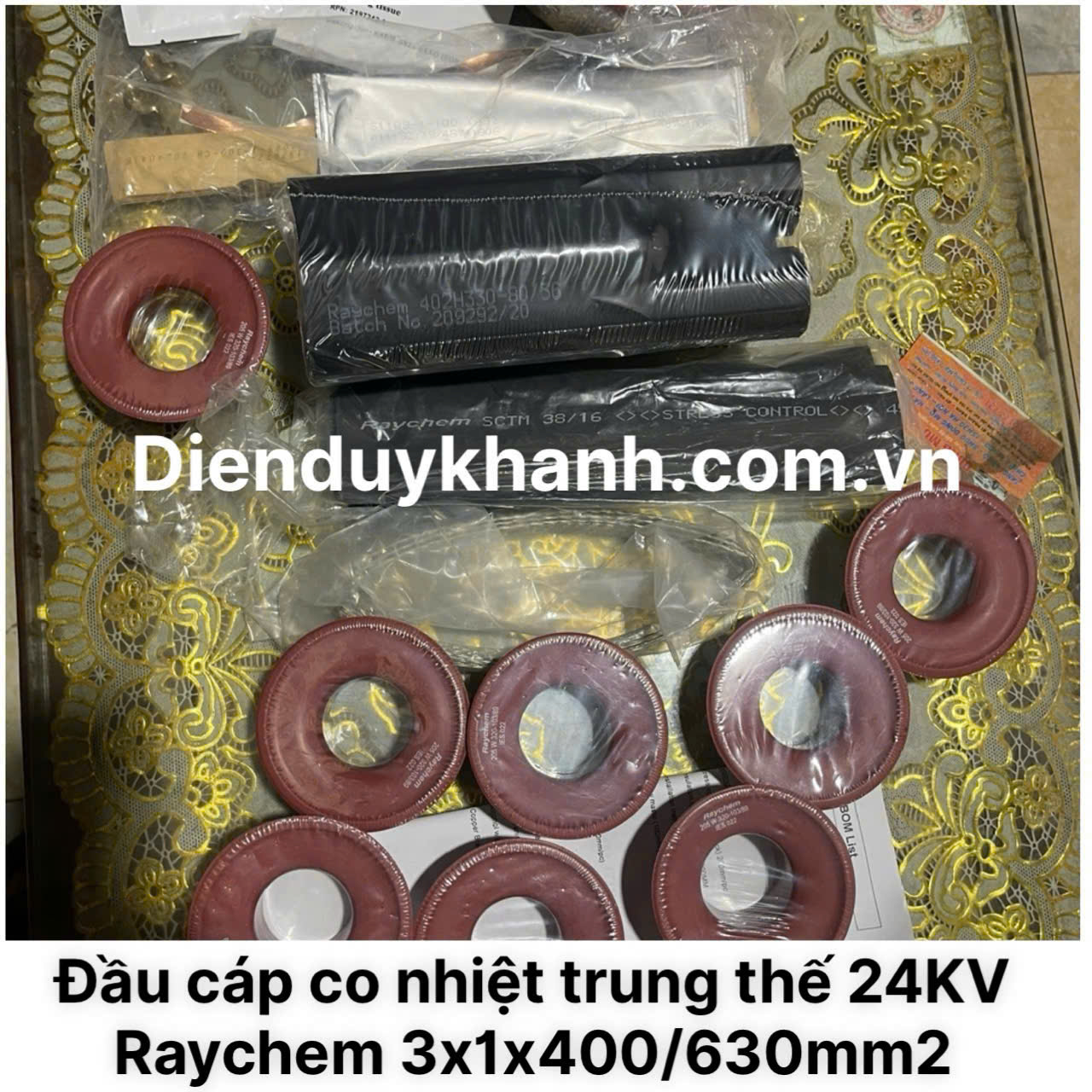 Đầu Cáp Co Nhiệt Trung Thế 24KV RAYCHEM 3x1x400/630mm2